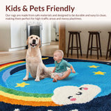 Ultra Soft Area Rug, Non Slip, Stain Resistant, Washable Area Rugs for Living Room, Bedroom, Cute Washable Shaggy Bathroom Area Mat(Blue)