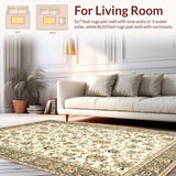 Ultra Soft Area Rug, Non Slip, Stain Resistant, Washable Area Rugs for Living Room, Bedroom, Elegant Soft Earthy Palette(Beige)