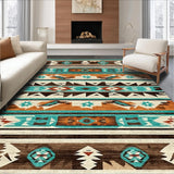 Ultra Soft Area Rug, Non Slip, Stain Resistant, Washable Area Rugs for Living Room, Bedroom, Chic Abstract Southwestern Flair(Brown)