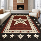 Ultra Soft Area Rug, Non Slip, Stain Resistant, Washable Area Rugs for Living Room, Bedroom, Elegant Textured Brown Motif(Red)