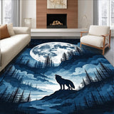 Dreamy Night Sky Wolf Illustration(Blue)