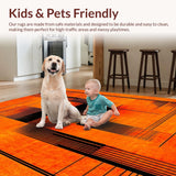 Ultra Soft Area Rug, Non Slip, Stain Resistant, Washable Area Rugs for Living Room, Bedroom, Artful Optical Trickery Display(Orange)