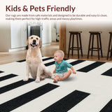 Ultra Soft Area Rug, Non Slip, Stain Resistant, Washable Area Rugs for Living Room, Bedroom, Scandinavian Soft Stripe Ensemble(Beige)