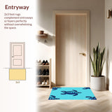Ultra Soft Area Rug, Non Slip, Stain Resistant, Washable Area Rugs for Living Room, Bedroom, Beach Theme Entryway Soft Velvet Area Rug(Blue)