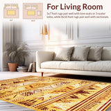 Ultra Soft Area Rug, Non Slip, Stain Resistant, Washable Area Rugs for Living Room, Bedroom, Textured Tassel Decorative Piece(Gold)