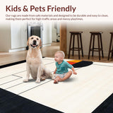 Ultra Soft Area Rug, Non Slip, Stain Resistant, Washable Area Rugs for Living Room, Bedroom, Dynamic Contemporary Arch Pattern(White)
