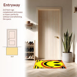 Ultra Soft Area Rug, Non Slip, Stain Resistant, Washable Area Rugs for Living Room, Bedroom, Funky Black and White Medallion(Yellow)
