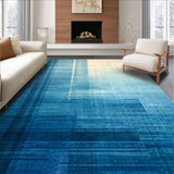Ultra Soft Area Rug, Non Slip, Stain Resistant, Washable Area Rugs for Living Room, Bedroom, Cerulean Echo Rug, Aqua Haze, Subtle Stripe Floor Art(Blue)