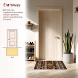 Ultra Soft Area Rug, Non Slip, Stain Resistant, Washable Area Rugs for Living Room, Bedroom, Vivid Abstract Ogee Pattern(Brown)