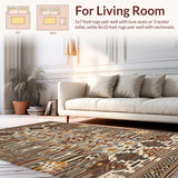 Ultra Soft Area Rug, Non Slip, Stain Resistant, Washable Area Rugs for Living Room, Bedroom, Charming Rustic Irregular Animal Motif(Beige)