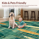 Ultra Soft Area Rug, Non Slip, Stain Resistant, Washable Area Rugs for Living Room, Bedroom, Surf Mat Tropical Bathroom Area Rug Surfboard Non Slip Design(Blue)