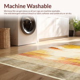 Ultra Soft Area Rug, Non Slip, Stain Resistant, Washable Area Rugs for Living Room, Bedroom, Soft Pastel Circular Accents(Gold)
