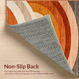 Ultra Soft Area Rug, Non Slip, Stain Resistant, Washable Area Rugs for Living Room, Bedroom, Striking Warm-Toned Geometric Style(Brown)
