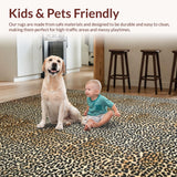 Ultra Soft Area Rug, Non Slip, Stain Resistant, Washable Area Rugs for Living Room, Bedroom, Vibrant Neutral Toned Patterns(Brown)