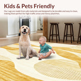 Golden Beige Plush Round with Abstract Art(Beige)