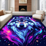Ultra Soft Area Rug, Non Slip, Stain Resistant, Washable Area Rugs for Living Room, Bedroom, Dynamic Celestial Creature Motif(Purple)