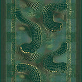 Ultra Soft Area Rug, Non Slip, Stain Resistant, Washable Area Rugs for Living Room, Bedroom, Sophisticated Animal Print Design Element(Green)