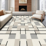 Ultra Soft Area Rug, Non Slip, Stain Resistant, Washable Area Rugs for Living Room, Bedroom, Elegant Abstract Neutral Pattern(Ivory)