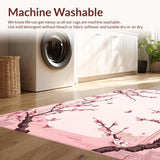 Ultra Soft Area Rug, Non Slip, Stain Resistant, Washable Area Rugs for Living Room, Bedroom, Charming Floral Petal Aesthetic(Pink)