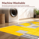 Ultra Soft Area Rug, Non Slip, Stain Resistant, Washable Area Rugs for Living Room, Bedroom, Chic Lattice Pattern in Yellow(Yellow)