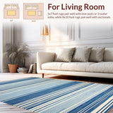 Ultra Soft Area Rug, Non Slip, Stain Resistant, Washable Area Rugs for Living Room, Bedroom, Tranquil Sky Blue Textile Art(Blue)