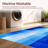 Ultra Soft Area Rug, Non Slip, Stain Resistant, Washable Area Rugs for Living Room, Bedroom, Vibrant Fluid Pattern Play(Blue)