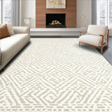 Ultra Soft Area Rug, Non Slip, Stain Resistant, Washable Area Rugs for Living Room, Bedroom, Trunding Farmhouse Hallway Kitchen Shaggy Runner(Beige)