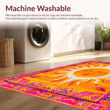 Ultra Soft Area Rug, Non Slip, Stain Resistant, Washable Area Rugs for Living Room, Bedroom, Chic Contemporary Fringed Design(Orange)