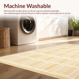 Luxurious Faux Fur Bathroom Symmetrical Geometric Design in Warm Beige(Beige)