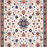 Ultra Soft Area Rug, Non Slip, Stain Resistant, Washable Area Rugs for Living Room, Bedroom, Luxurious Faded Botanical Design(White)