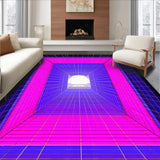 Ultra Soft Area Rug, Non Slip, Stain Resistant, Washable Area Rugs for Living Room, Bedroom, Whimsical Futuristic Color Fusion(Purple)