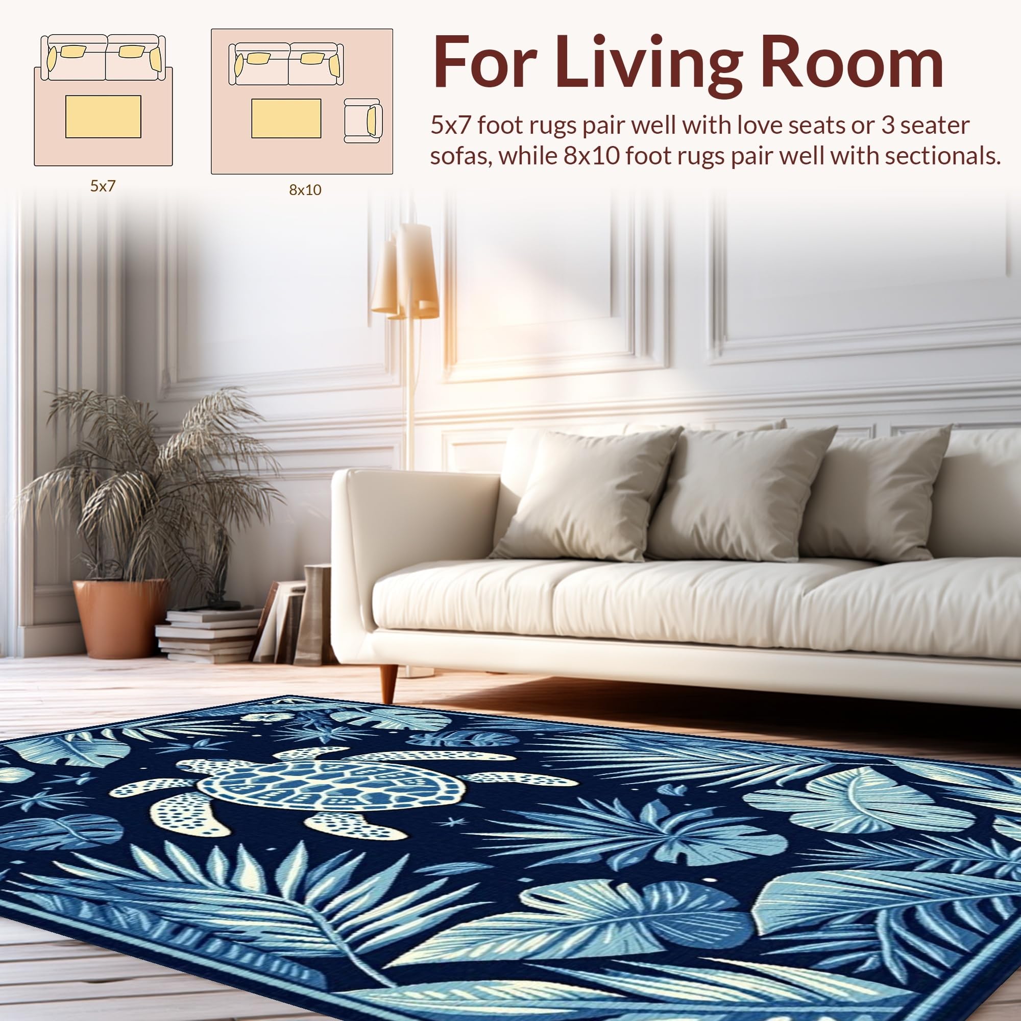 Tropical Navy Geometric Elegance Rug – ODIKA
