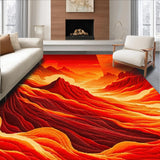 Bold Geometric Lava Waves(Red)