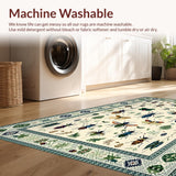 Ultra Soft Area Rug, Non Slip, Stain Resistant, Washable Area Rugs for Living Room, Bedroom, Artistic Insect Motif Soft Texture(Beige)