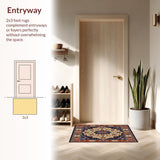 Ultra Soft Area Rug, Non Slip, Stain Resistant, Washable Area Rugs for Living Room, Bedroom, Area Multi Colored Style(Red)