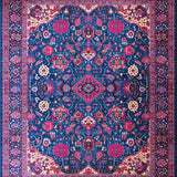 Ultra Soft Area Rug, Non Slip, Stain Resistant, Washable Area Rugs for Living Room, Bedroom, Eclectic Floral Blue Tones(Blue)