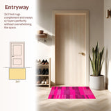 Ultra Soft Area Rug, Non Slip, Stain Resistant, Washable Area Rugs for Living Room, Bedroom, Chic Pastel Zebra Pattern(Pink)