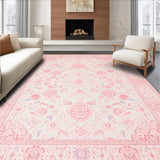 Ultra Soft Area Rug, Non Slip, Stain Resistant, Washable Area Rugs for Living Room, Bedroom, Soft Rustic Leafy Patterns(Beige)