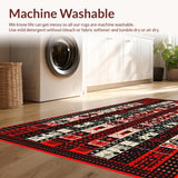 Ultra Soft Area Rug, Non Slip, Stain Resistant, Washable Area Rugs for Living Room, Bedroom, Vibrant Playful Pattern Display(Black)