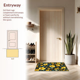 Ultra Soft Area Rug, Non Slip, Stain Resistant, Washable Area Rugs for Living Room, Bedroom, Sophisticated Antique Floral Touch(Yellow)
