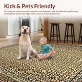 Ultra Soft Area Rug, Non Slip, Stain Resistant, Washable Area Rugs for Living Room, Bedroom, Contemporary Khaki Wild Pattern(Beige)