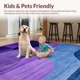 Ultra Soft Area Rug, Non Slip, Stain Resistant, Washable Area Rugs for Living Room, Bedroom, Vibrant Abstract Geometric Aesthetics(Purple)