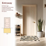 Ultra Soft Area Rug, Non Slip, Stain Resistant, Washable Area Rugs for Living Room, Bedroom, Modern Beige Checkered Rug for Living Room Decor(Beige)