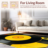 Ultra Soft Area Rug, Non Slip, Stain Resistant, Washable Area Rugs for Living Room, Bedroom, Groovy Retro Sonic Vibe(Black)