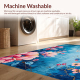 Ultra Soft Area Rug, Non Slip, Stain Resistant, Washable Area Rugs for Living Room, Bedroom, Cozy Earthy Symmetrical Patterns(Blue)