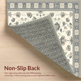 Artistic Beige and Smoke Patterned Area with Ornate Geometric Floral Motifs(Beige)