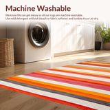 Ultra Soft Area Rug, Non Slip, Stain Resistant, Washable Area Rugs for Living Room, Bedroom, Cozy Earthy Tones Geometric Fusion(Red)
