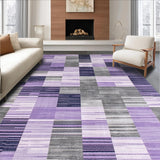 Ultra Soft Area Rug, Non Slip, Stain Resistant, Washable Area Rugs for Living Room, Bedroom, Abstract Geometric Purple Tones(Purple)