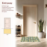 Ultra Soft Area Rug, Non Slip, Stain Resistant, Washable Area Rugs for Living Room, Bedroom, Playful Metropolis Design(Brown)
