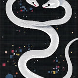 Ultra Soft Area Rug, Non Slip, Stain Resistant, Washable Area Rugs for Living Room, Bedroom, Chic Abstract Serpent Design(White)
